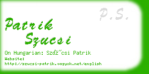 patrik szucsi business card